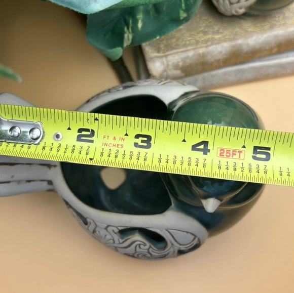 Vintage Green Bird Tea light & Green Glazed Chubby Bird W/ Scroll Wings - Picture 5 of 5